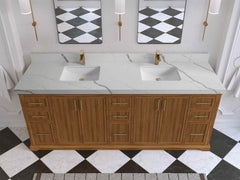 Alys Teak Wood 84 in. W x 22 in. D Double Sink Bathroom Vanity - photo 29