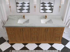Alys Teak Wood 84 in. W x 22 in. D Double Sink Bathroom Vanity - photo 30