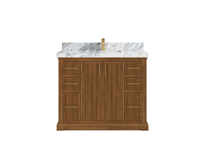 Alys Teak Wood 42 in. W x 22 in. D Single Sink Bathroom Vanity - photo 11