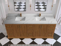 Alys Teak Wood 84 in. W x 22 in. D Double Sink Bathroom Vanity - photo 33