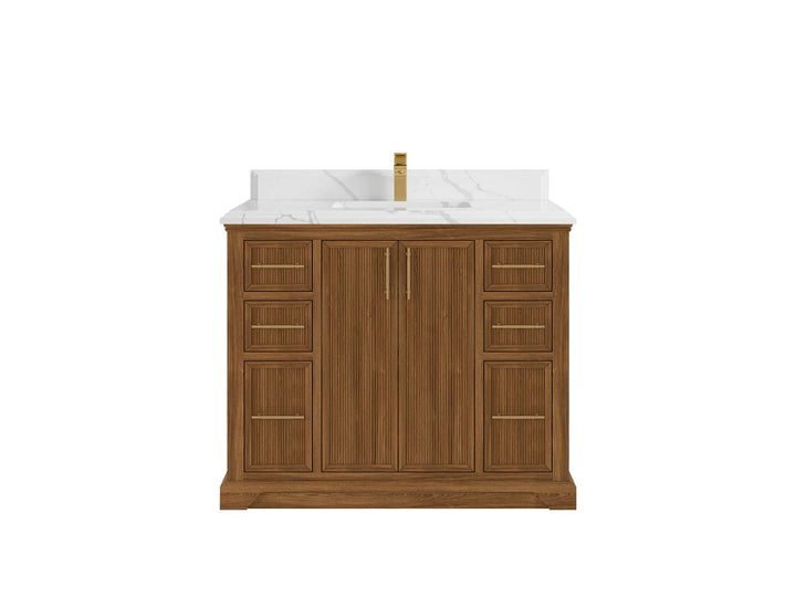 Alys Teak Wood 42 in. W x 22 in. D Single Sink Bathroom Vanity - photo 13