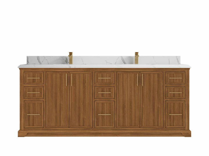 Alys Teak Wood 84 in. W x 22 in. D Double Sink Bathroom Vanity - photo 13