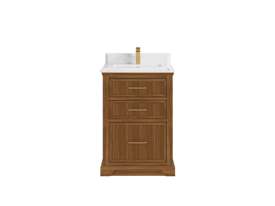 Alys Teak Wood 24 in. W x 22 in. D Single Sink Bathroom Vanity