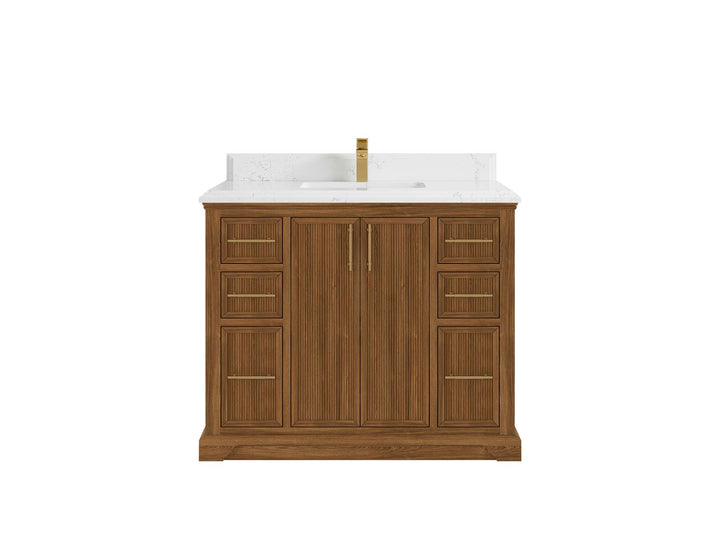 Alys Teak Wood 42 in. W x 22 in. D Single Sink Bathroom Vanity - photo 14