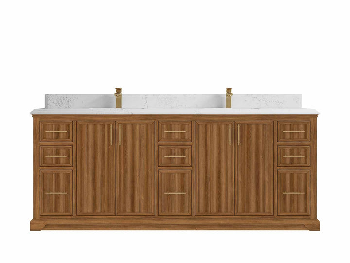 Alys Teak Wood 84 in. W x 22 in. D Double Sink Bathroom Vanity - photo 14