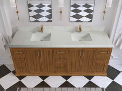 Alys Teak Wood 84 in. W x 22 in. D Double Sink Bathroom Vanity - photo 44