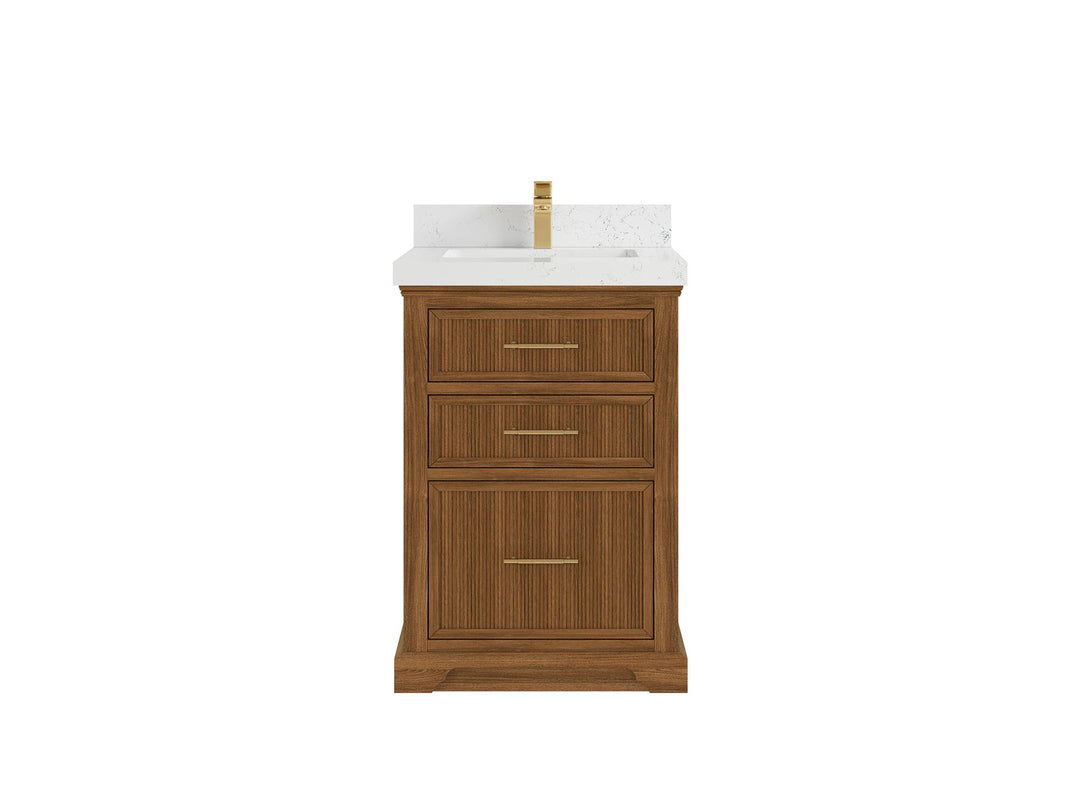 Alys Teak Wood 24 in. W x 22 in. D Single Sink Bathroom Vanity