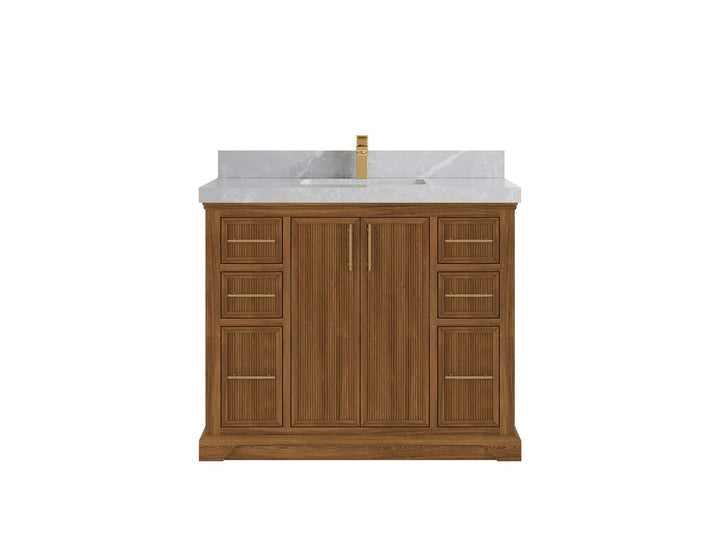 Alys Teak Wood 42 in. W x 22 in. D Single Sink Bathroom Vanity - photo 17