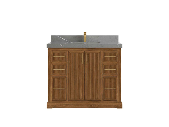 Alys Teak Wood 42 in. W x 22 in. D Single Sink Bathroom Vanity - photo 18