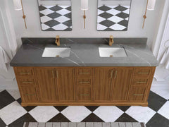 Alys Teak Wood 84 in. W x 22 in. D Double Sink Bathroom Vanity - photo 37