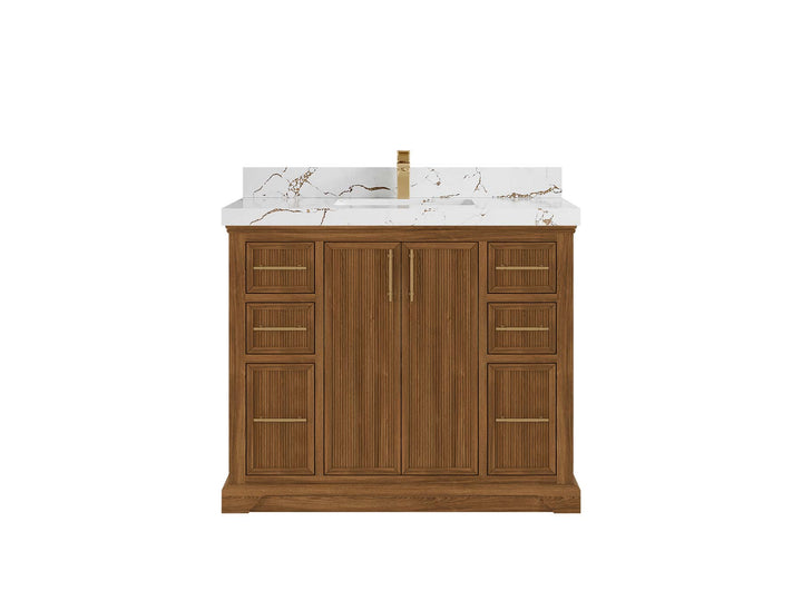 Alys Teak Wood 42 in. W x 22 in. D Single Sink Bathroom Vanity - photo 19
