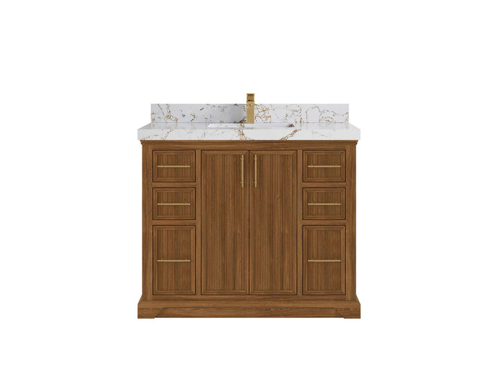 Alys Teak Wood 42 in. W x 22 in. D Single Sink Bathroom Vanity - photo 20