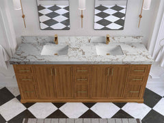 Alys Teak Wood 84 in. W x 22 in. D Double Sink Bathroom Vanity - photo 40