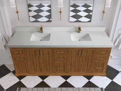 Alys Teak Wood 84 in. W x 22 in. D Double Sink Bathroom Vanity - photo 28