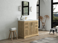 Alys Teak Wood 42 in. W x 22 in. D Single Sink Bathroom Vanity - photo 2