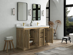 Alys Teak Wood 60 in. W x 22 in. D Double Sink Bathroom Vanity - photo 3