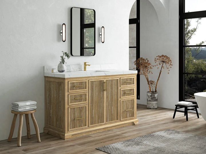 Alys Teak Wood 60 in. W x 22 in. D Single Sink Bathroom Vanity - photo 2