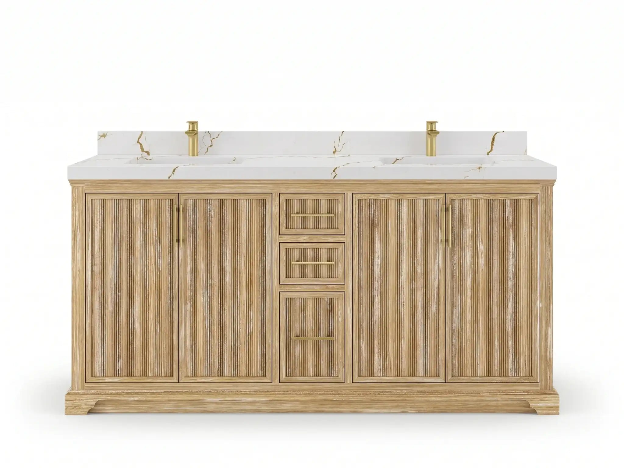 Alys Teak Wood 72 in. W x 22 in. D Double Sink Bathroom Vanity