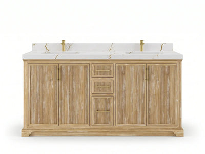 Alys Teak Wood 72 in. W x 22 in. D Double Sink Bathroom Vanity