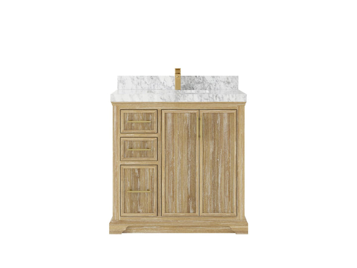 Alys Teak Wood 36 in. W x 22 in. D Center Sink Bathroom Vanity - photo 11