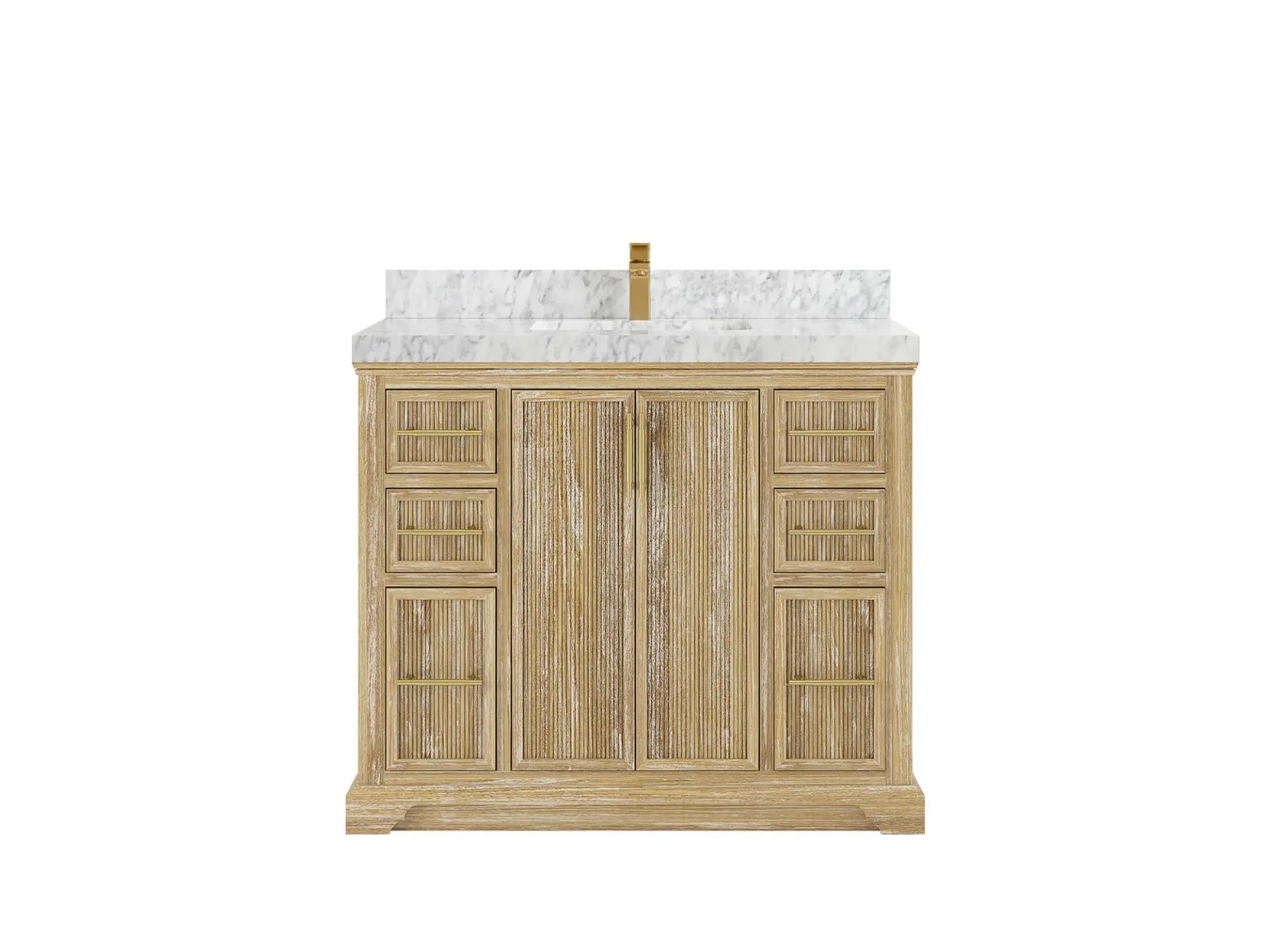 Alys Teak Wood 42 in. W x 22 in. D Single Sink Bathroom Vanity