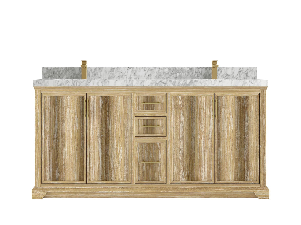 Alys Teak Wood 72 in. W x 22 in. D Double Sink Bathroom Vanity