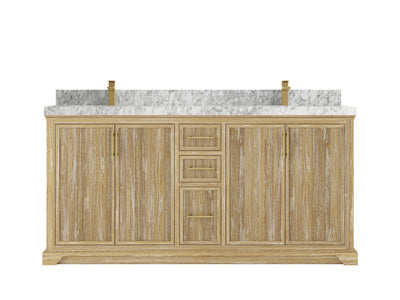 Alys Teak Wood 72 in. W x 22 in. D Double Sink Bathroom Vanity