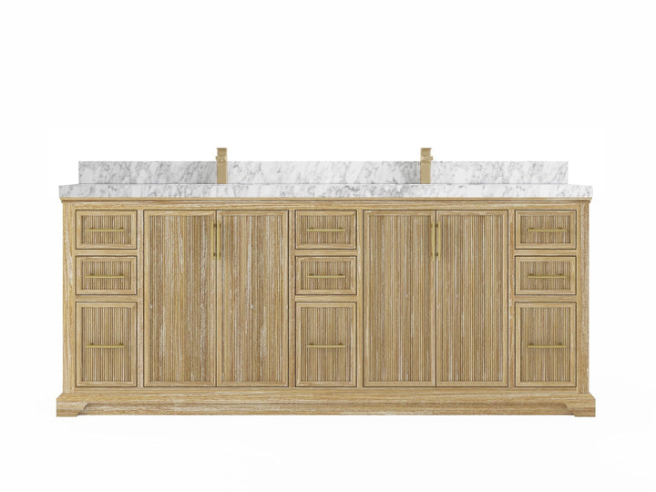 Alys Teak Wood 84 in. W x 22 in. D Double Sink Bathroom Vanity - photo 12