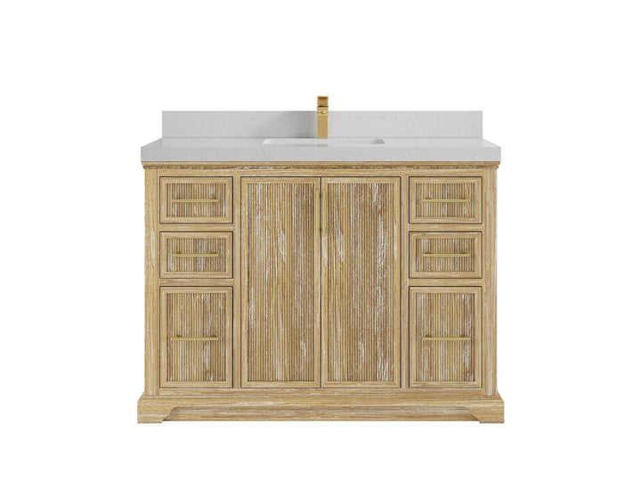 Alys Teak Wood 48 in. W x 22 in. D Single Sink Bathroom Vanity - photo 12