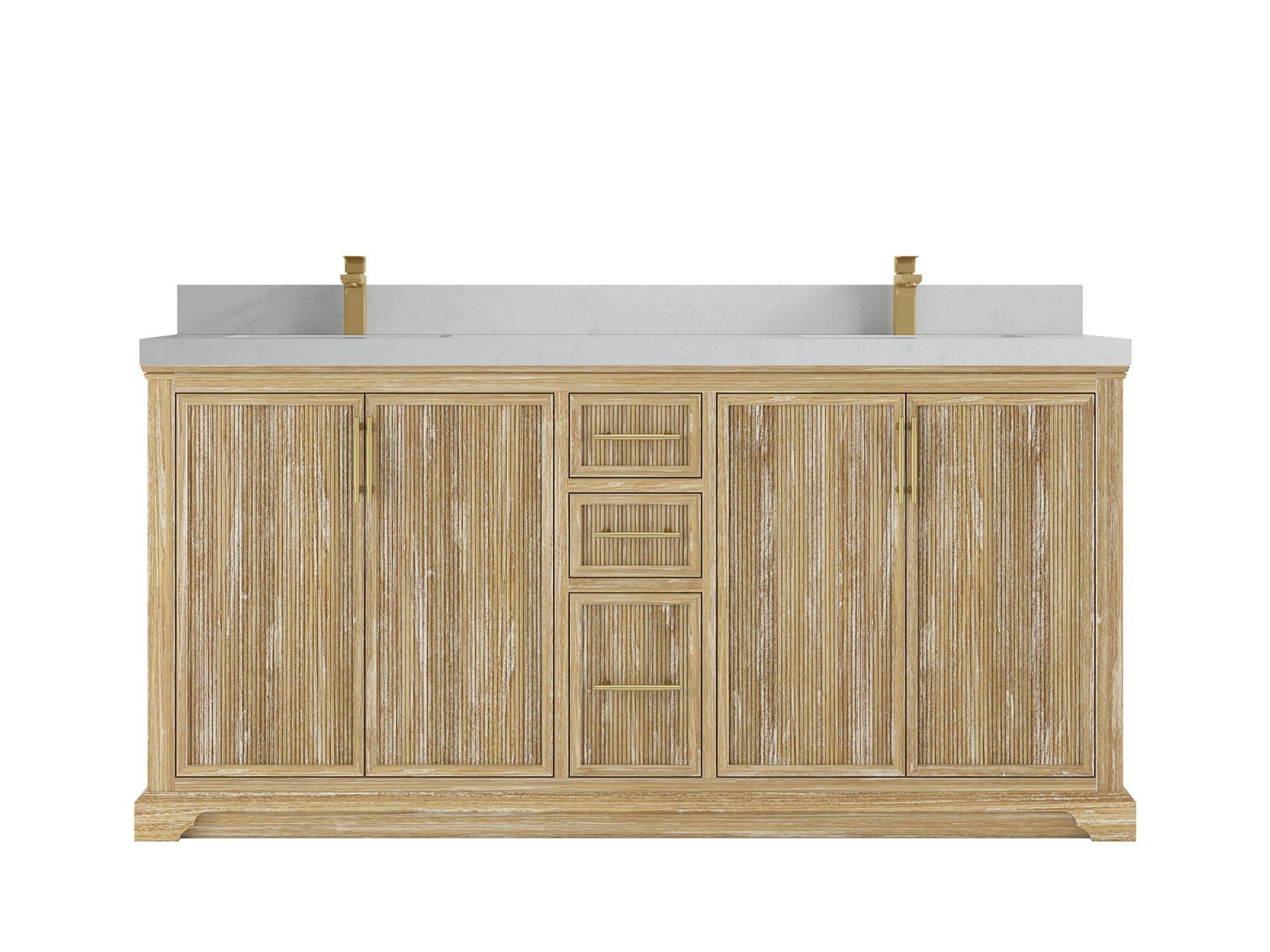 Alys Teak Wood 72 in. W x 22 in. D Double Sink Bathroom Vanity
