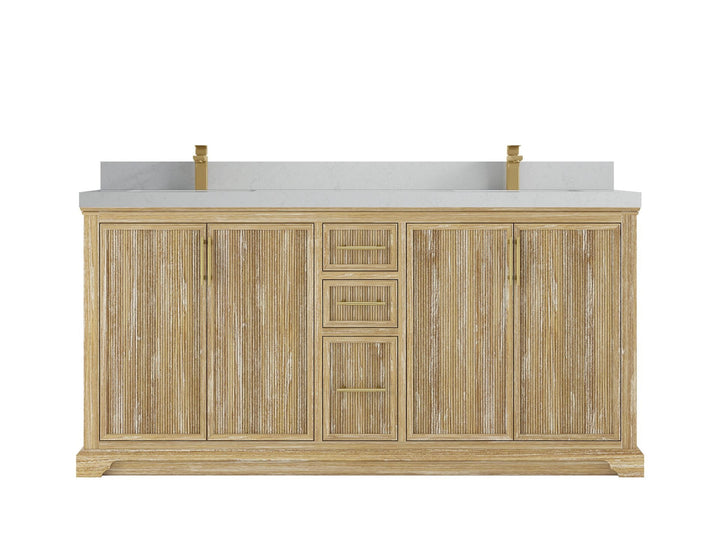Alys Teak Wood 72 in. W x 22 in. D Double Sink Bathroom Vanity - photo 12