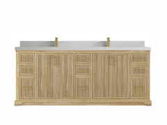 Alys Teak Wood 84 in. W x 22 in. D Double Sink Bathroom Vanity - photo 13