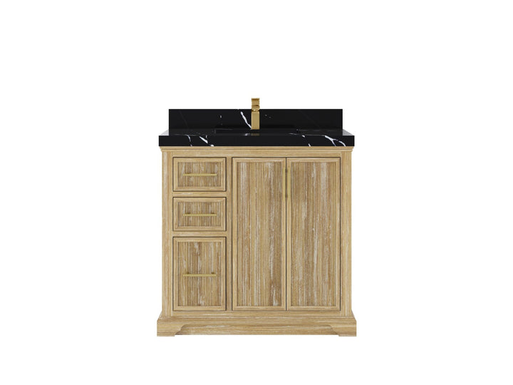 Alys Teak Wood 36 in. W x 22 in. D Center Sink Bathroom Vanity - photo 7
