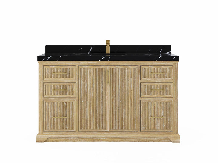 Alys Teak Wood 60 in. W x 22 in. D Single Sink Bathroom Vanity - photo 7