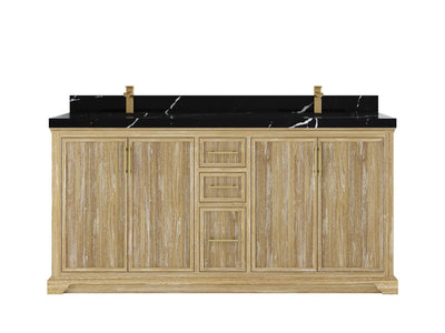 Alys Teak Wood 72 in. W x 22 in. D Double Sink Bathroom Vanity