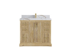 Alys Teak Wood 42 in. W x 22 in. D Single Sink Bathroom Vanity - photo 8