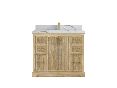 Alys Teak Wood 42 in. W x 22 in. D Single Sink Bathroom Vanity