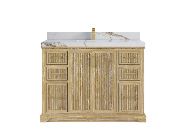 Alys Teak Wood 48 in. W x 22 in. D Single Sink Bathroom Vanity - photo 8