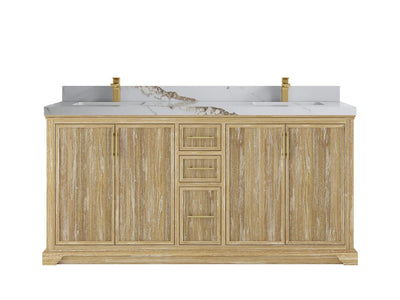 Alys Teak Wood 72 in. W x 22 in. D Double Sink Bathroom Vanity