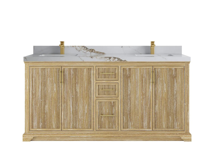 Alys Teak Wood 72 in. W x 22 in. D Double Sink Bathroom Vanity - photo 8
