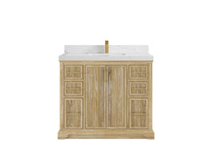Alys Teak Wood 42 in. W x 22 in. D Single Sink Bathroom Vanity - photo 1