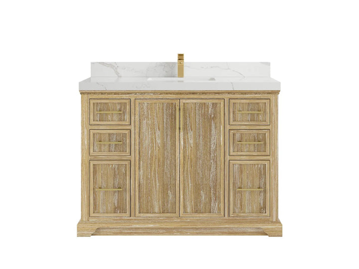 Alys Teak Wood 48 in. W x 22 in. D Single Sink Bathroom Vanity - photo 1
