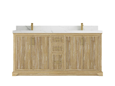 Alys Teak Wood 72 in. W x 22 in. D Double Sink Bathroom Vanity