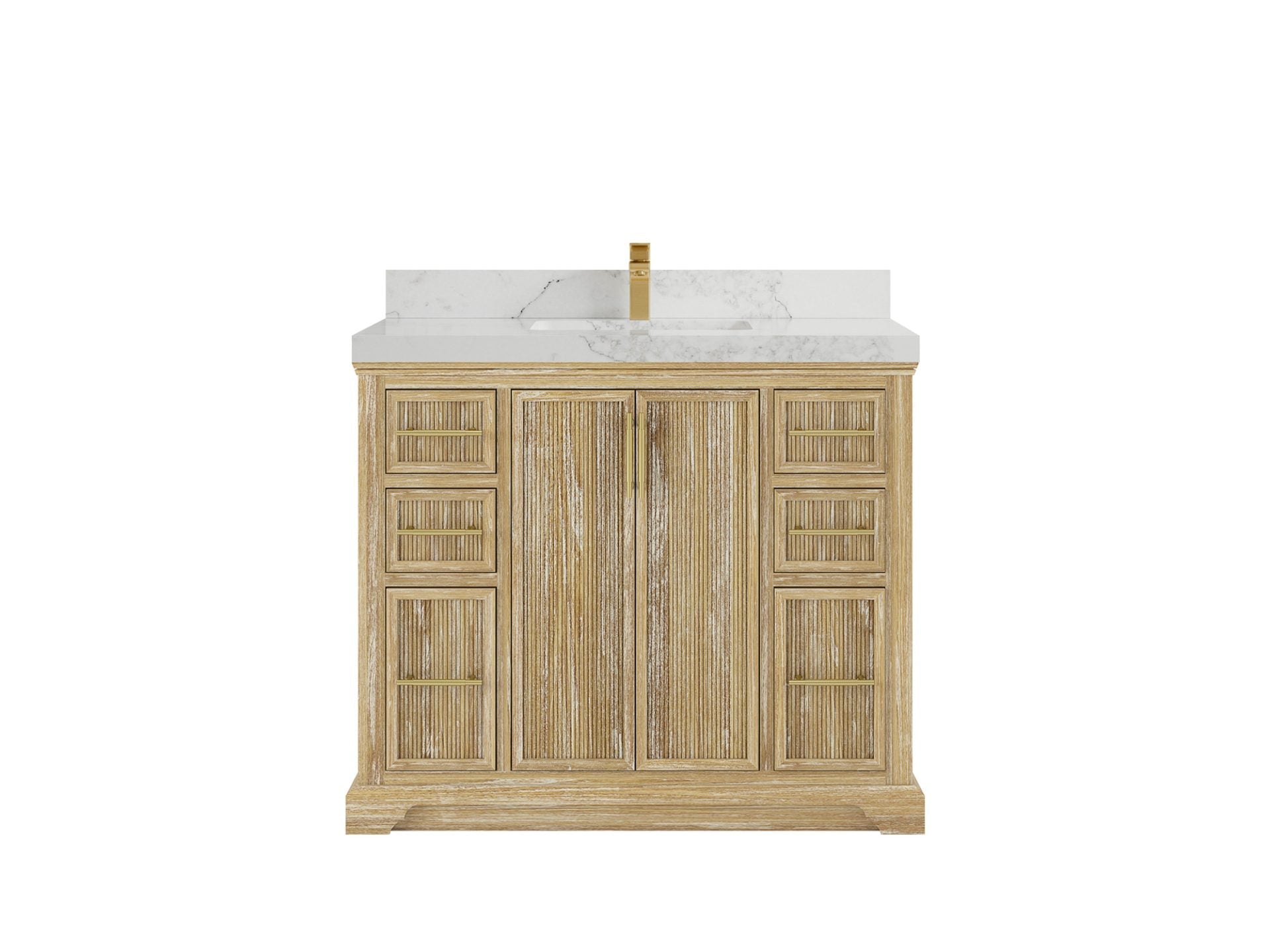 Alys Teak Wood 42 in. W x 22 in. D Single Sink Bathroom Vanity