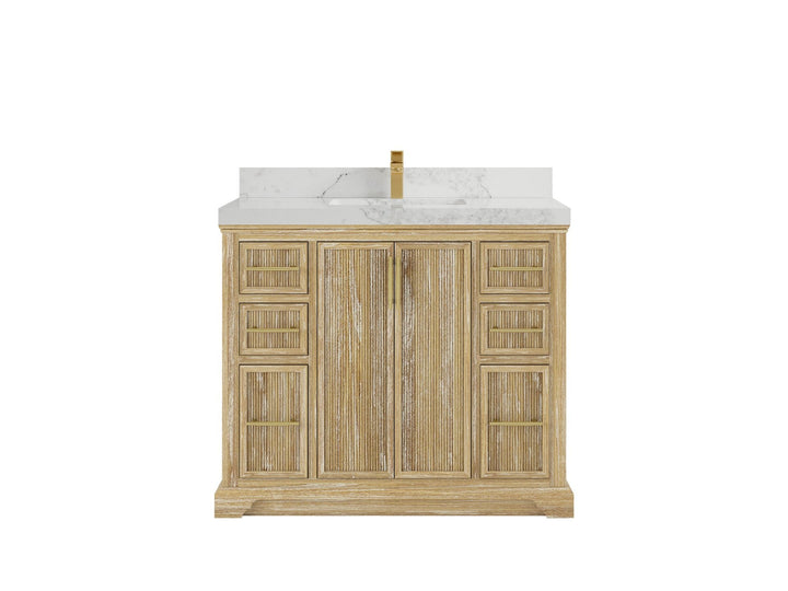 Alys Teak Wood 42 in. W x 22 in. D Single Sink Bathroom Vanity - photo 9