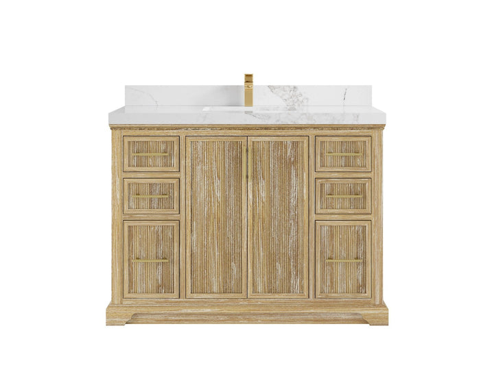 Alys Teak Wood 48 in. W x 22 in. D Single Sink Bathroom Vanity - photo 9