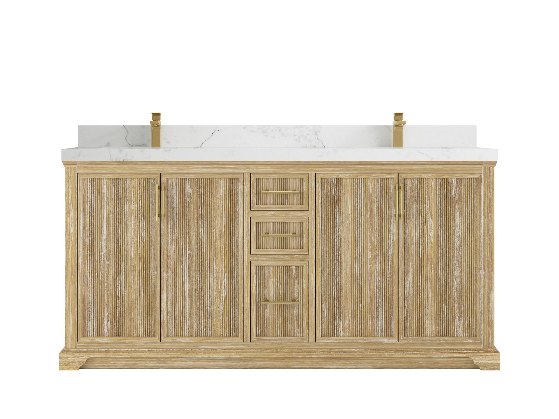 Alys Teak Wood 72 in. W x 22 in. D Double Sink Bathroom Vanity