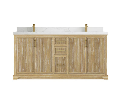 Alys Teak Wood 72 in. W x 22 in. D Double Sink Bathroom Vanity