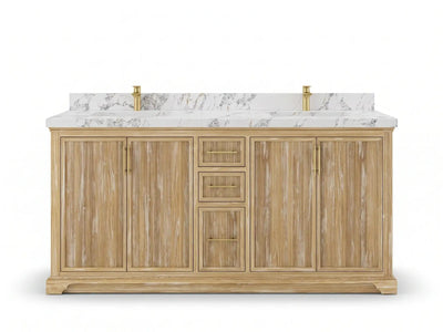 Alys Teak Wood 72 in. W x 22 in. D Double Sink Bathroom Vanity