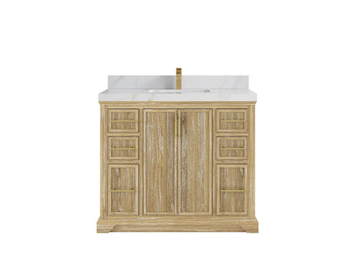 Alys Teak Wood 42 in. W x 22 in. D Single Sink Bathroom Vanity